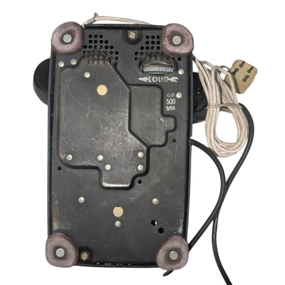 Vintage Black Rotary Dial Telephone C/D 500 3/55 with Cord - Picture 3 of 15